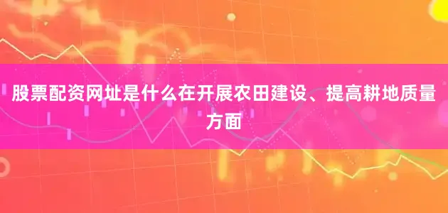 股票配资网址是什么在开展农田建设、提高耕地质量方面
